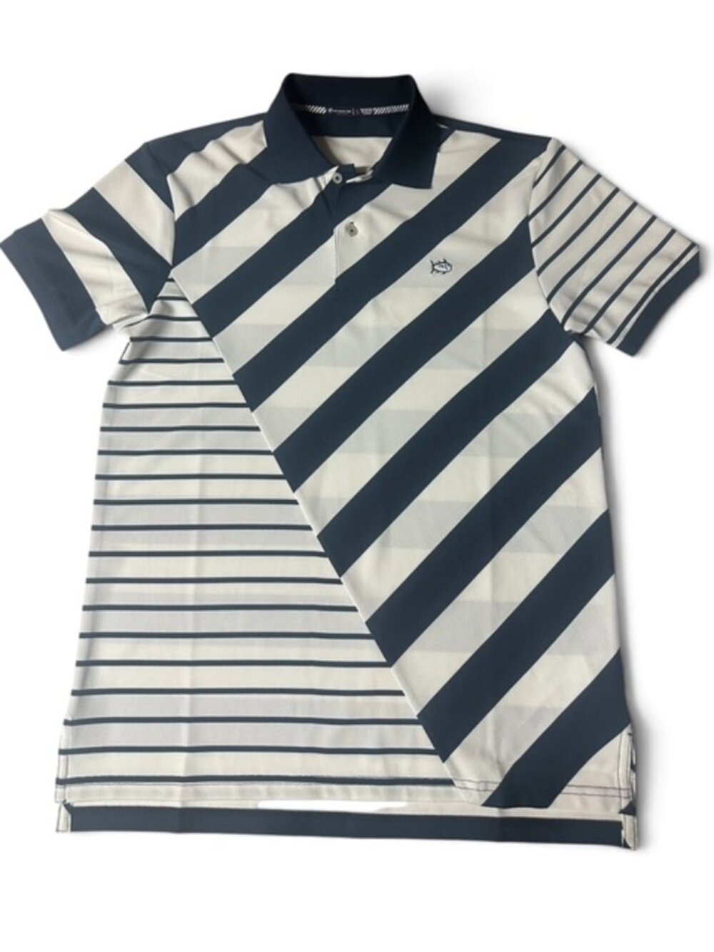 NWOT New SOUTHERN TIDE Men's Small Golf Polo Shirt Blue White Stripe